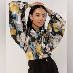 Bohme Puff Long Sleeve Floral Top
